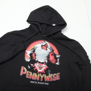 IT Pennywise You'll Float Too Men's Black Graphic Pullover Hoodie Sweatshirt